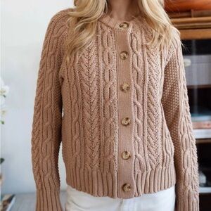 Marea Brown Cable Knit cardigan